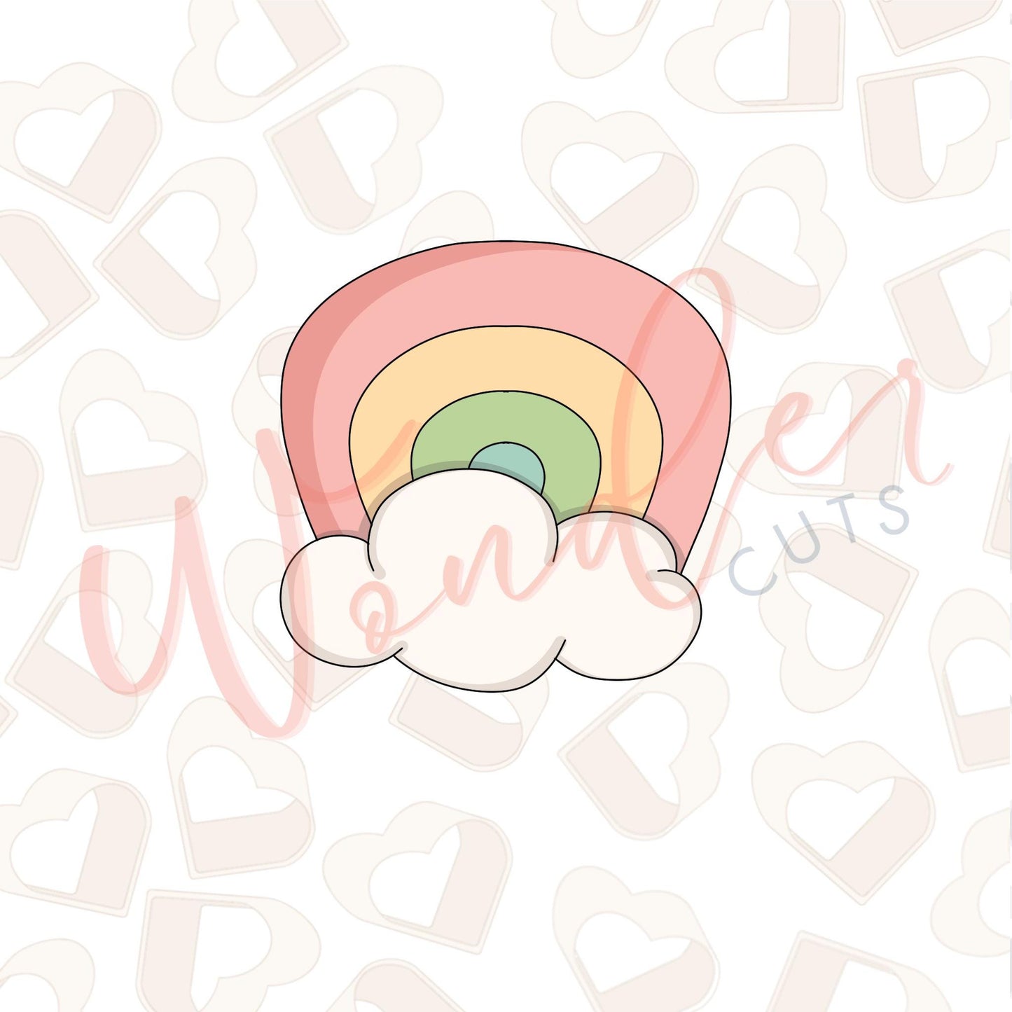 Simple Cloudy Rainbow Cookie Cutter