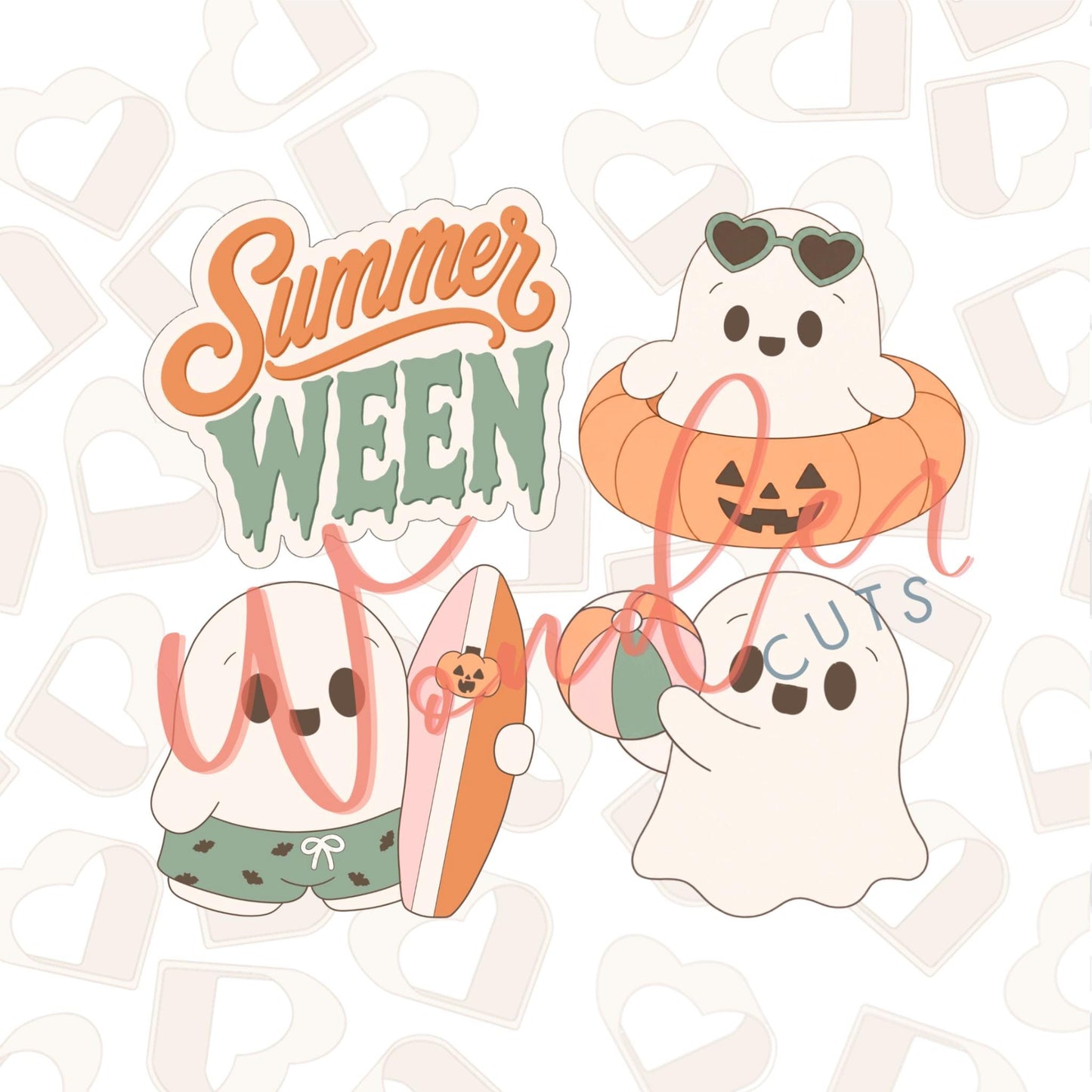 Ghost Beach Day Set of 4 Cookie Cutter