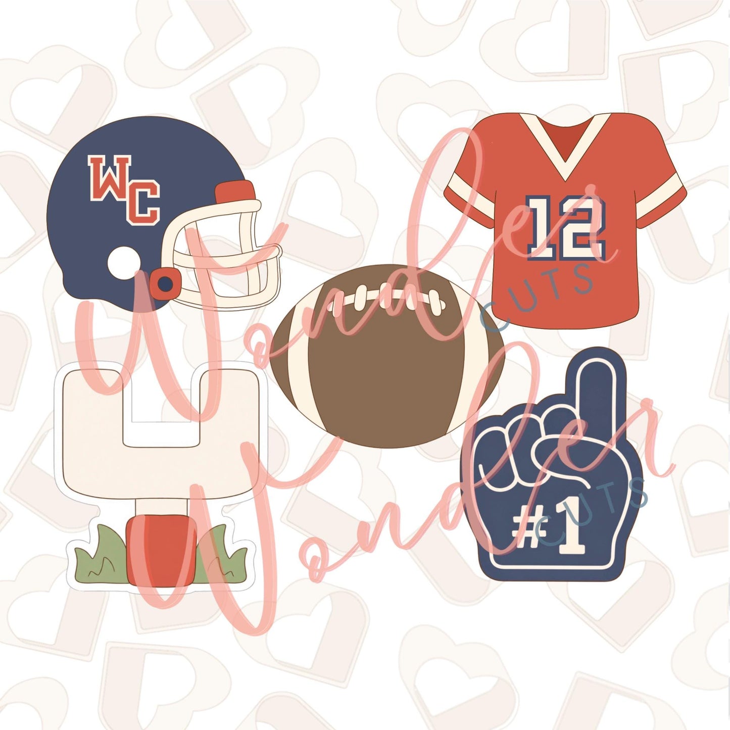 Football Basics Set of 5 Cookie Cutter