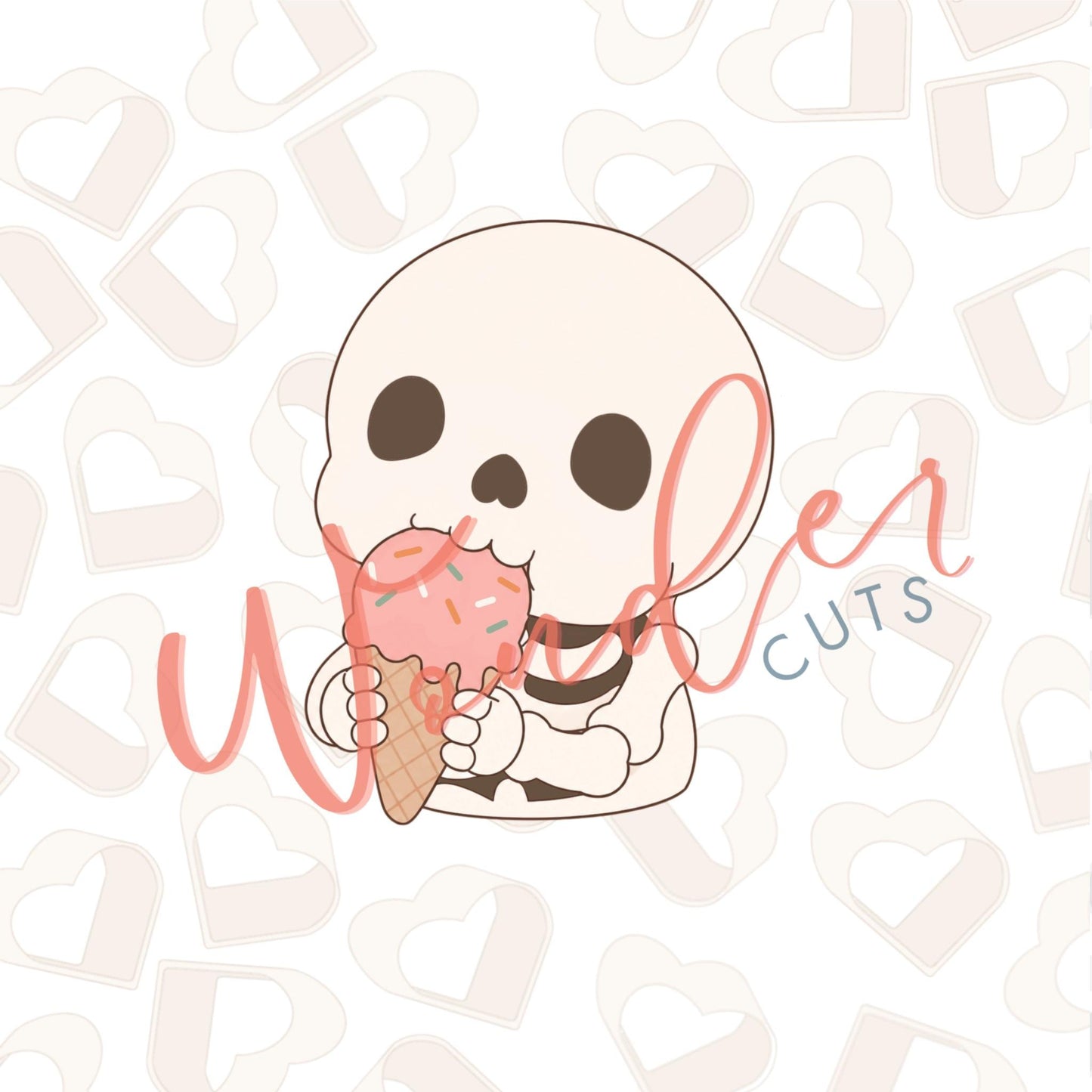 Skeleton with Ice Cream Cookie Cutter