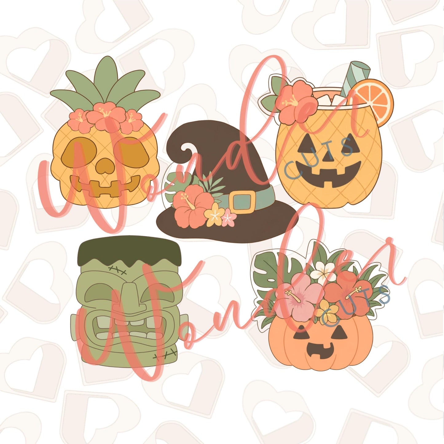 Halloween Luau Set of 5 Cookie Cutter