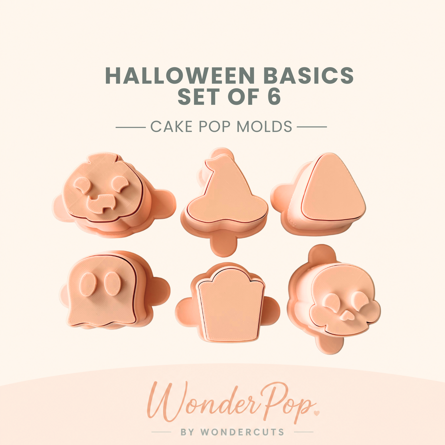 Basic Halloween Cake Pop Molds Set of 6