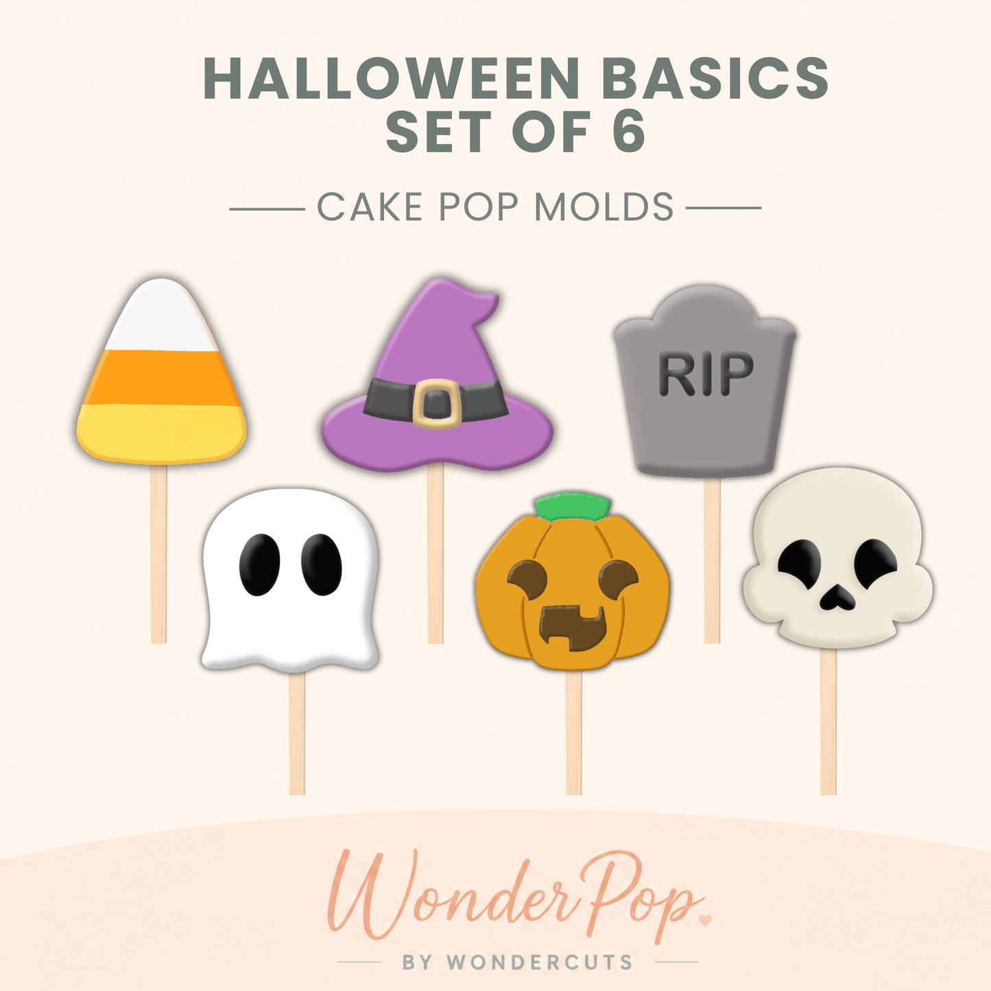 Basic Halloween Cake Pop Molds Set of 6