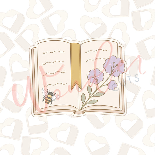 Floral Open Book Cookie Cutter
