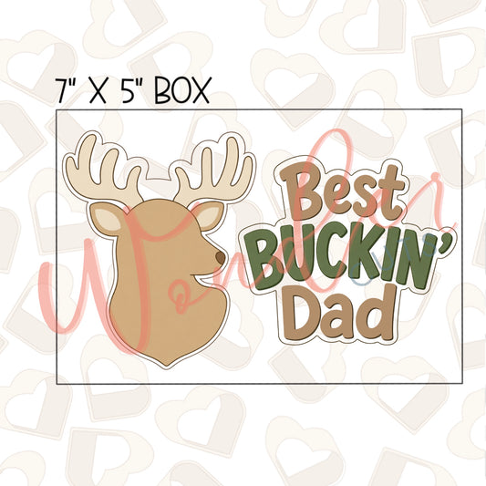 Best Buckin' Dad Cookie Cutter Set of 2