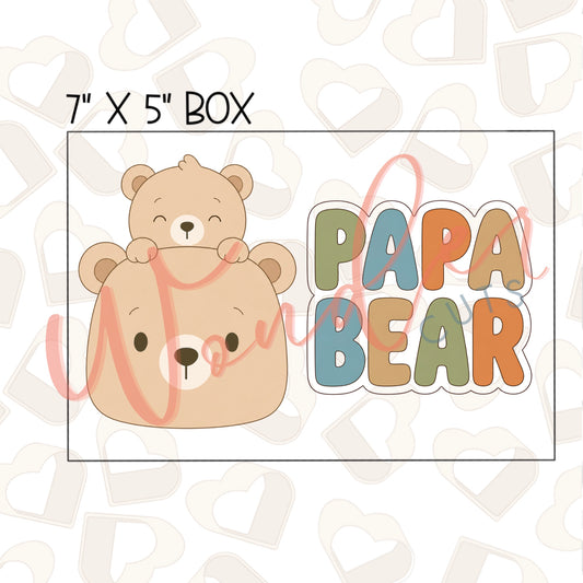 Papa Bear Cookie Cutter Set of 2