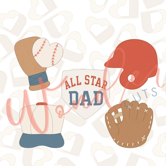 Baseball Cookie Cutters Set of 5
