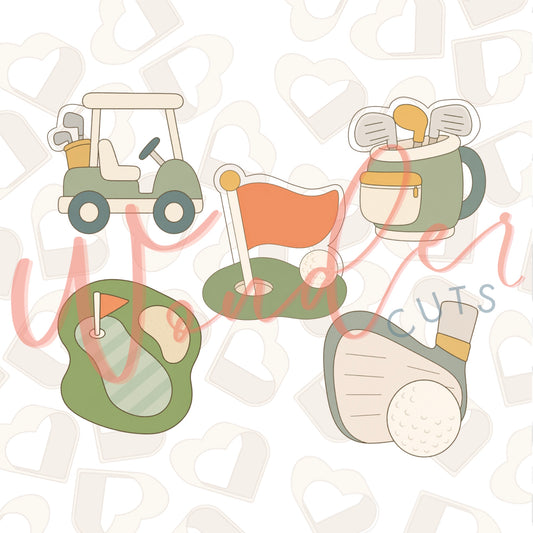 Golfing Cookie Cutters Set of 5