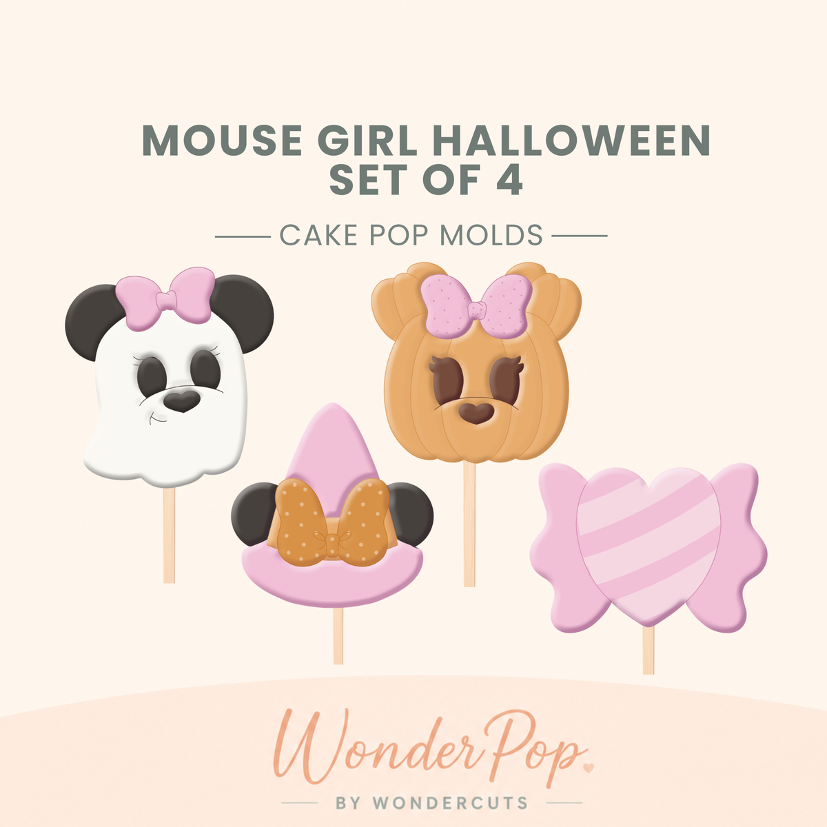 Mouse Girl Halloween Bundle Cake Pop Mold