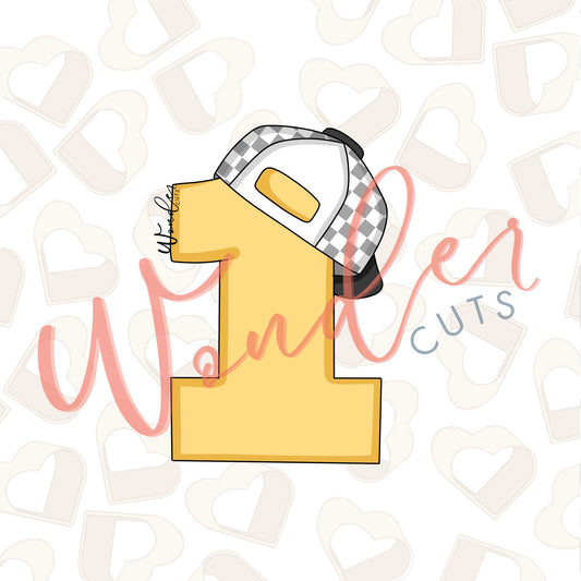 Number 1 with Hat Cookie Cutter