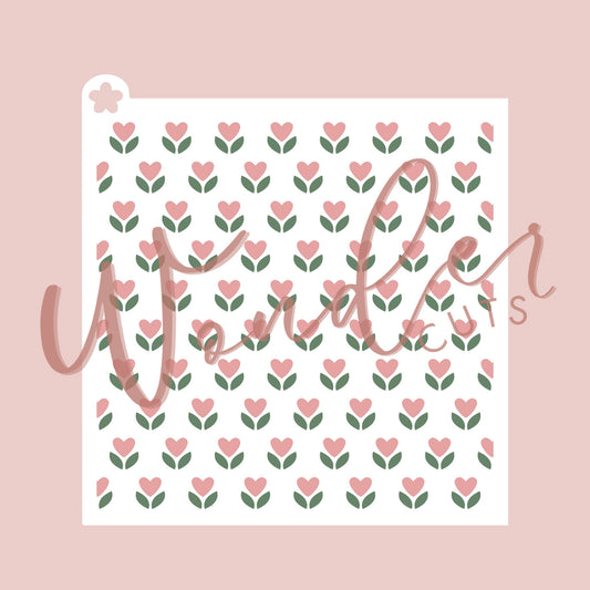 Floral Hearts Layered Stencil