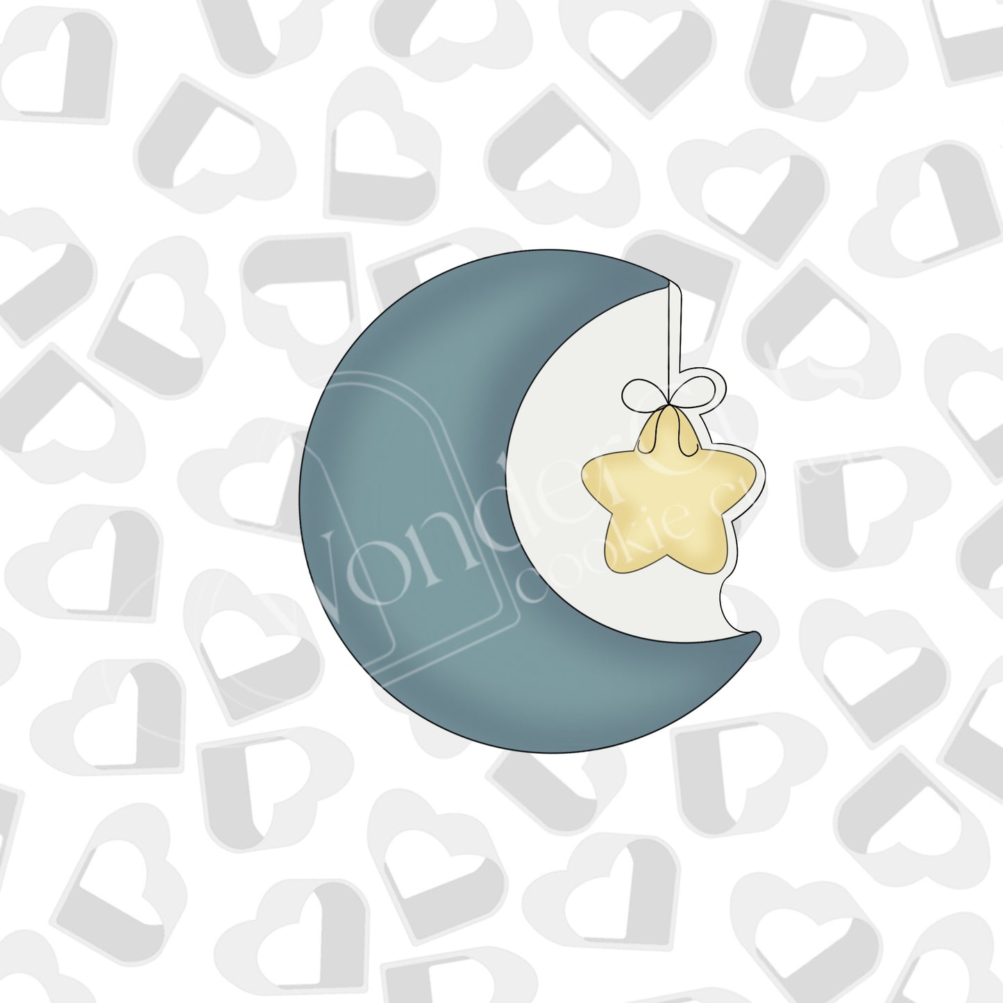 Moon with Hanging Star Cookie Cutter