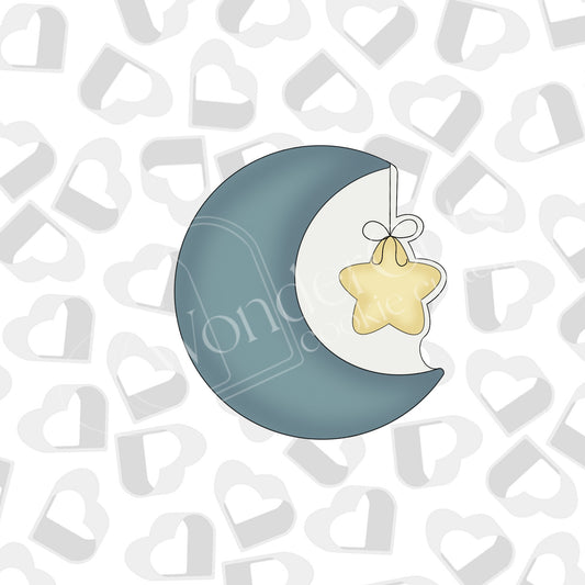 Moon with Hanging Star Cookie Cutter