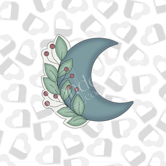 Greenery Crescent Moon Cookie Cutter