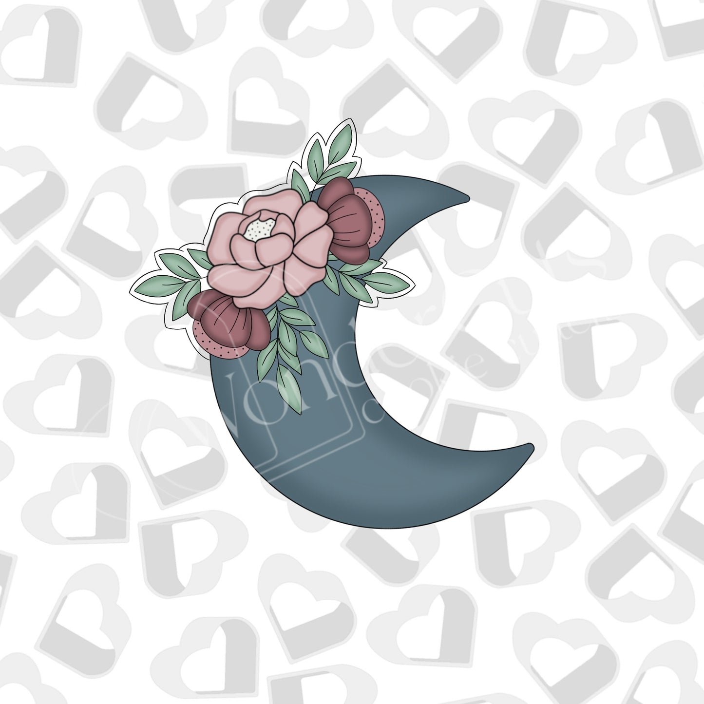 Floral Crescent Moon Cookie Cutter