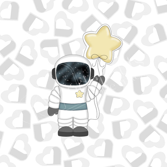 Astronaut Holding Star Balloon Cookie Cutter