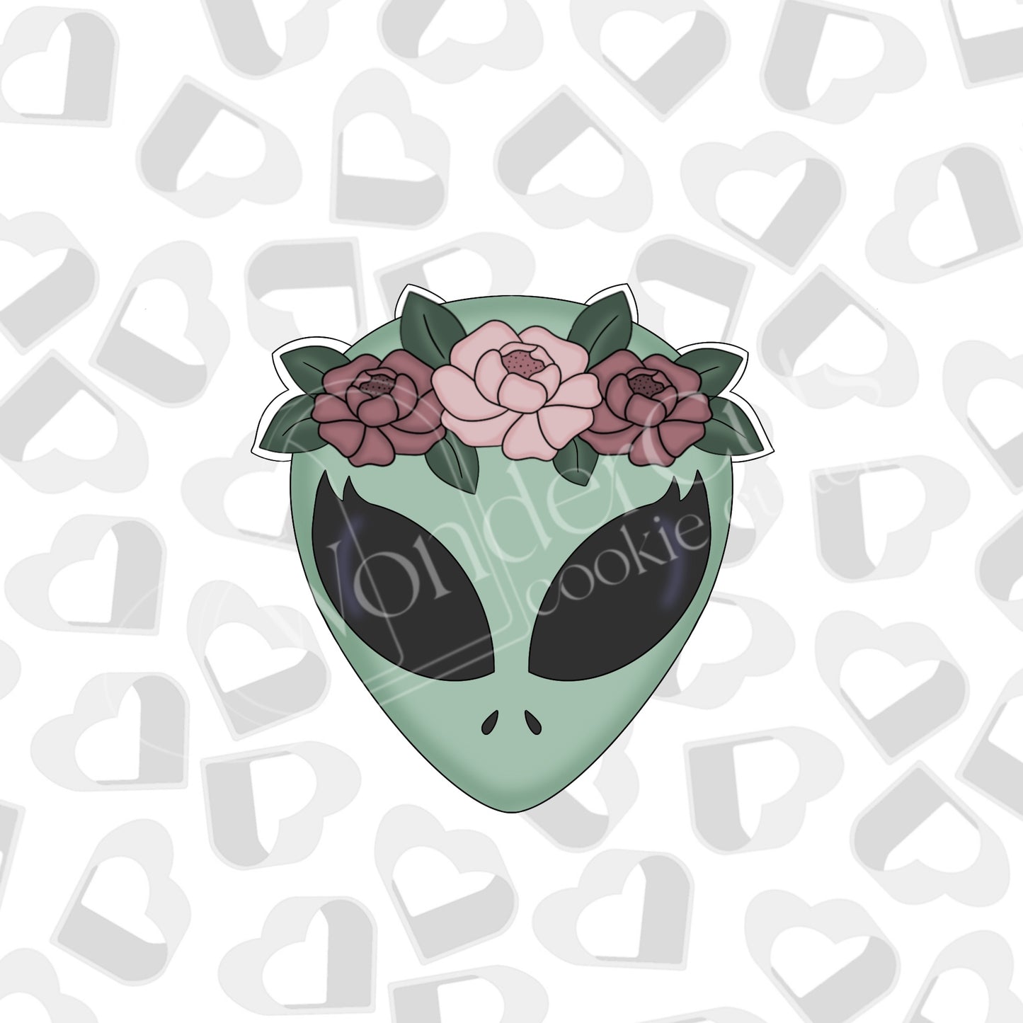 Floral Alien Head Cookie Cutter