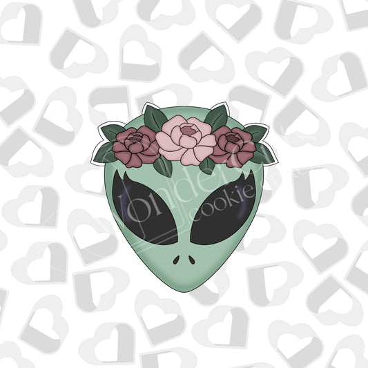 Floral Alien Head Cookie Cutter