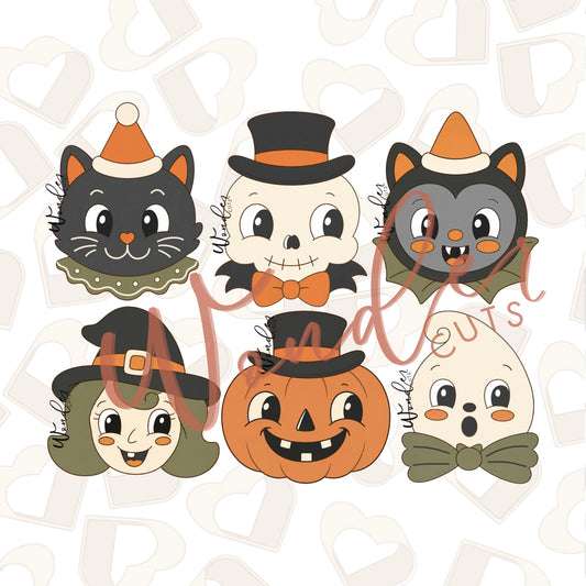 Vintage Halloween Bundle of 6 Cookie Cutters
