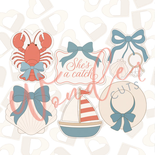 Coastal Bride Bundle Cookie Cutters Set of 6