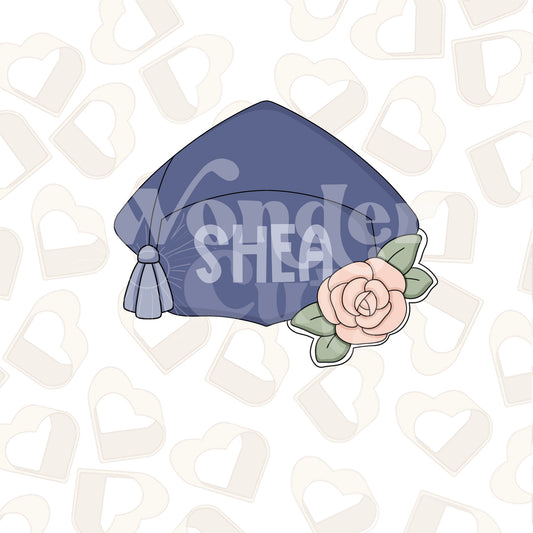 Floral Grad Cap 2 Cookie Cutter