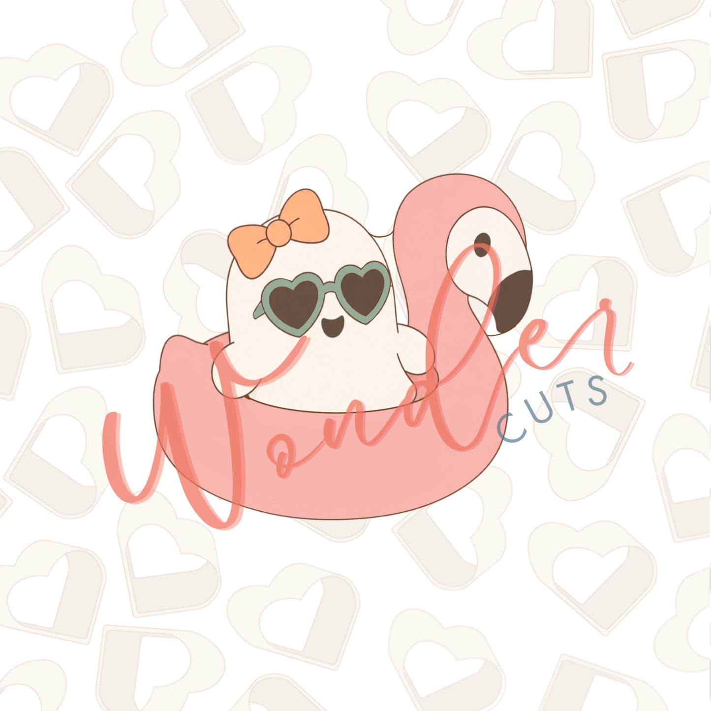 Ghost in Flamingo Float Cookie Cutter