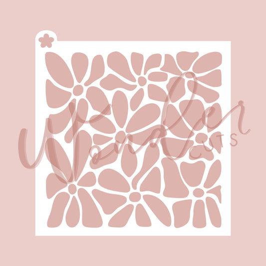 Groovy Flowers Stencil