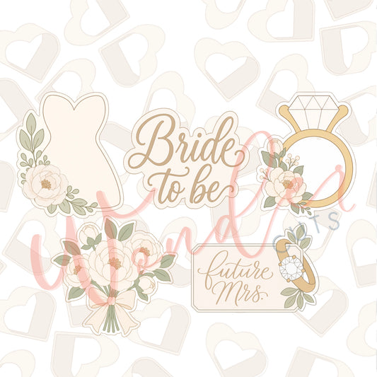 Bride to Be Bundle Cookie Cutters Set of 5