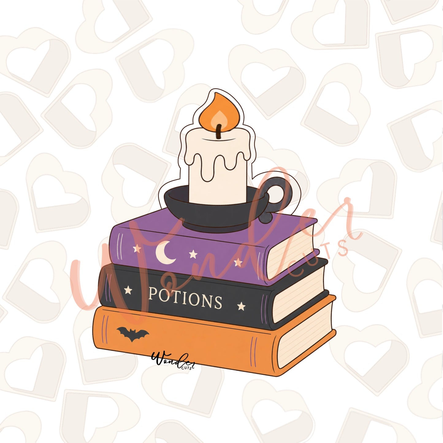 Books with Candle Cookie Cutter