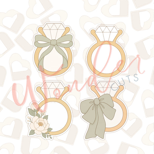 Wedding Ring Bundle Cookie Cutters Set of 4