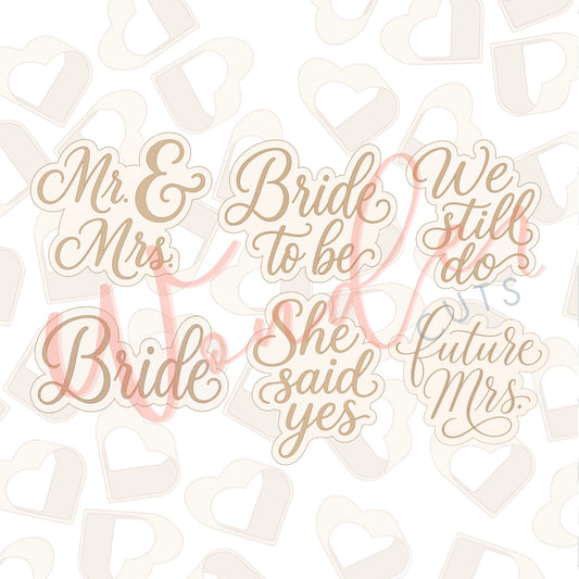 Wedding Plaques Bundle Cookie Cutters Set of 6