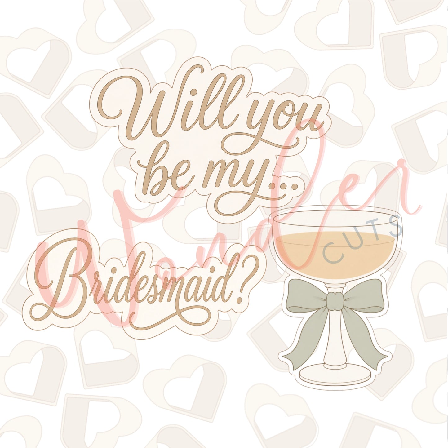 Bridesmaid Bundle Cookie Cutters Set of 3