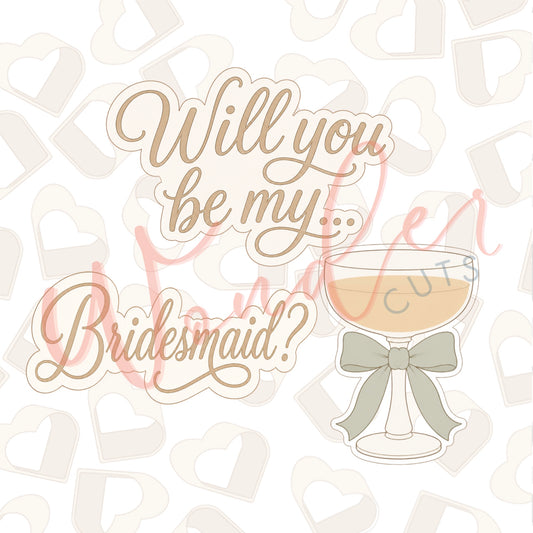 Bridesmaid Bundle Cookie Cutters Set of 3