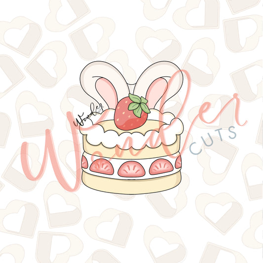 Bunny Strawberry Cake Cookie Cutter- STL File