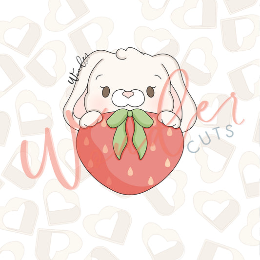 Bunny with Big Berry Cookie Cutter- STL File
