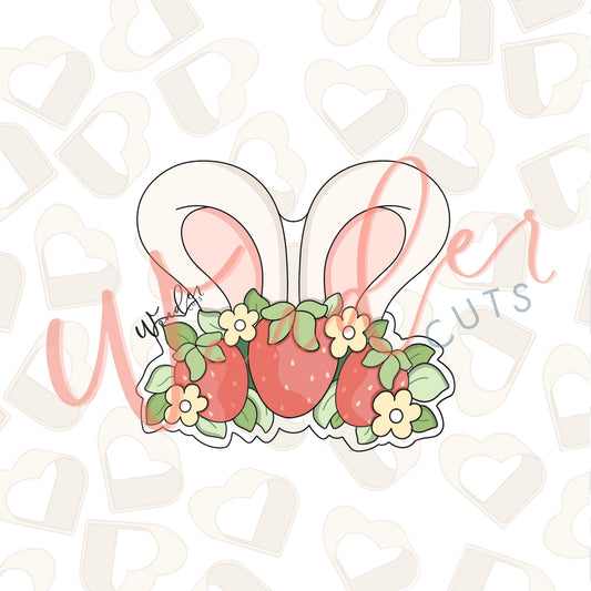 Berries and Bunny Ears Cookie Cutter- STL File