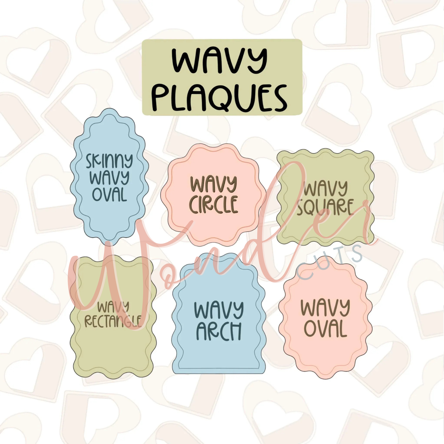 Wavy Plaques Set of 6 Cookie Cutters