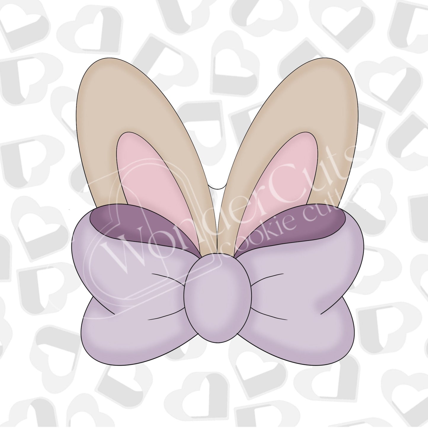 Bunny Ears with Bow Cookie Cutter
