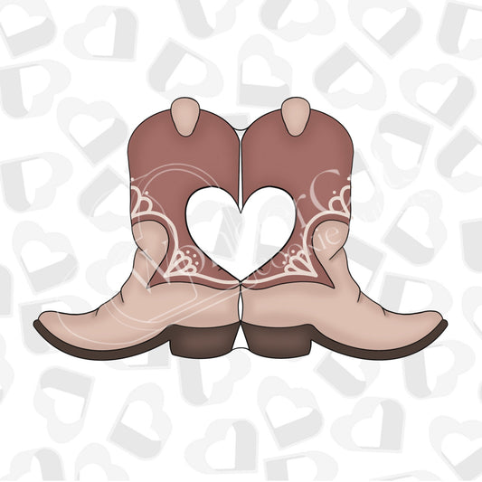 Cowboy Boots with Heart Cutout Cookie Cutter