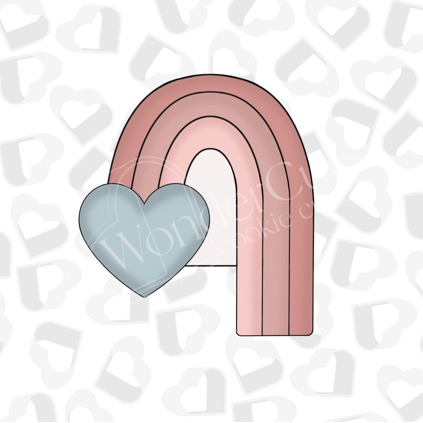 Rainbow with Heart Cookie Cutter