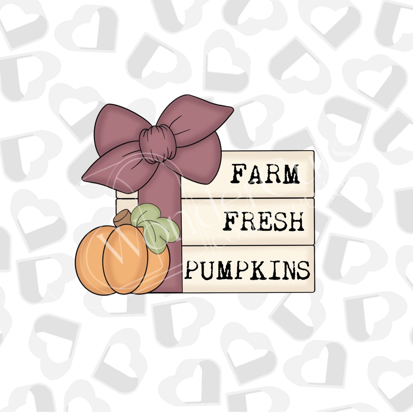 Stacked Books with Bow & Pumpkin Cookie Cutter