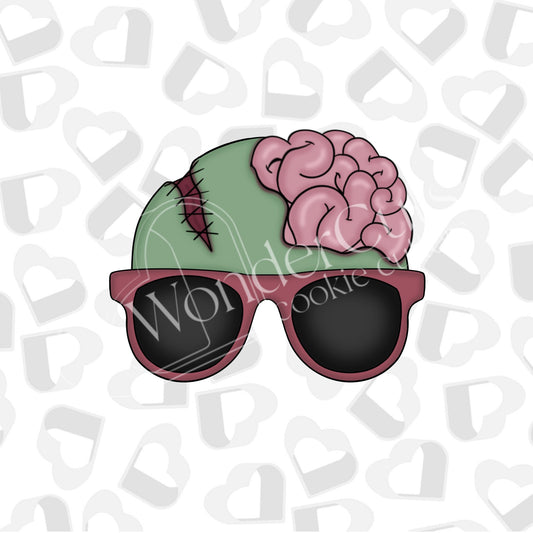 Zombie Head with Sunglasses Cookie Cutter