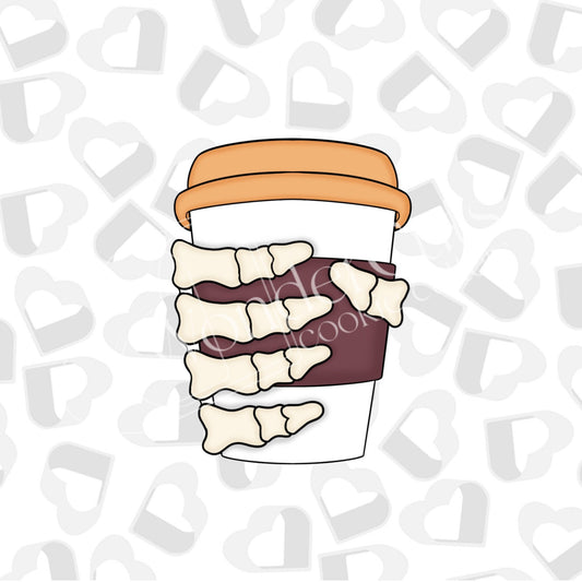 Skeleton Hand Coffee Cup Cookie Cutter