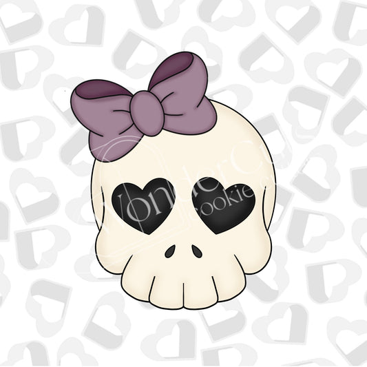 Cute Skull with Bow Cookie Cutter
