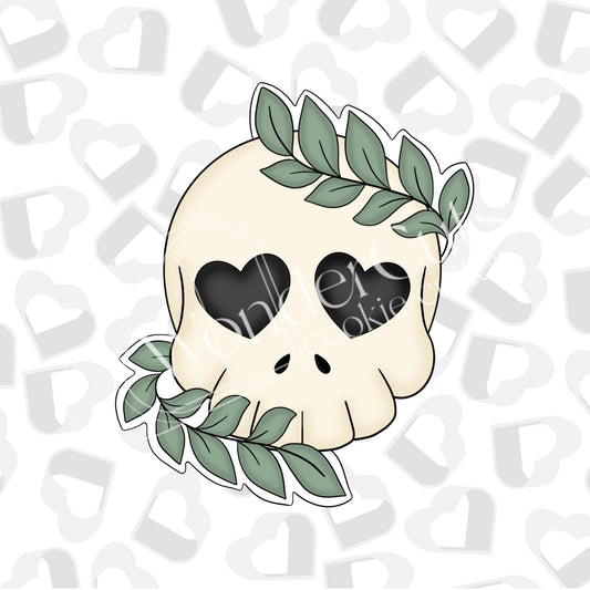 Cute Greenery Skull