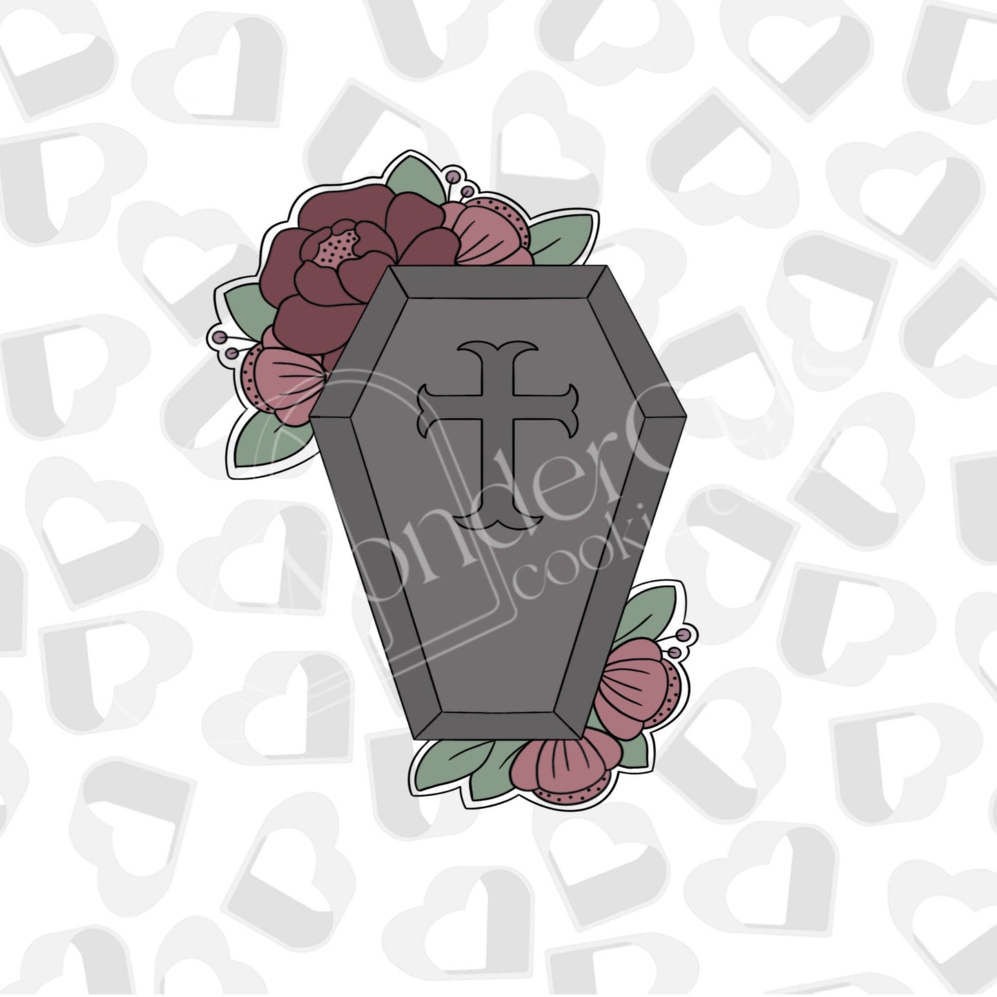 Chubby Floral Coffin Cookie Cutter
