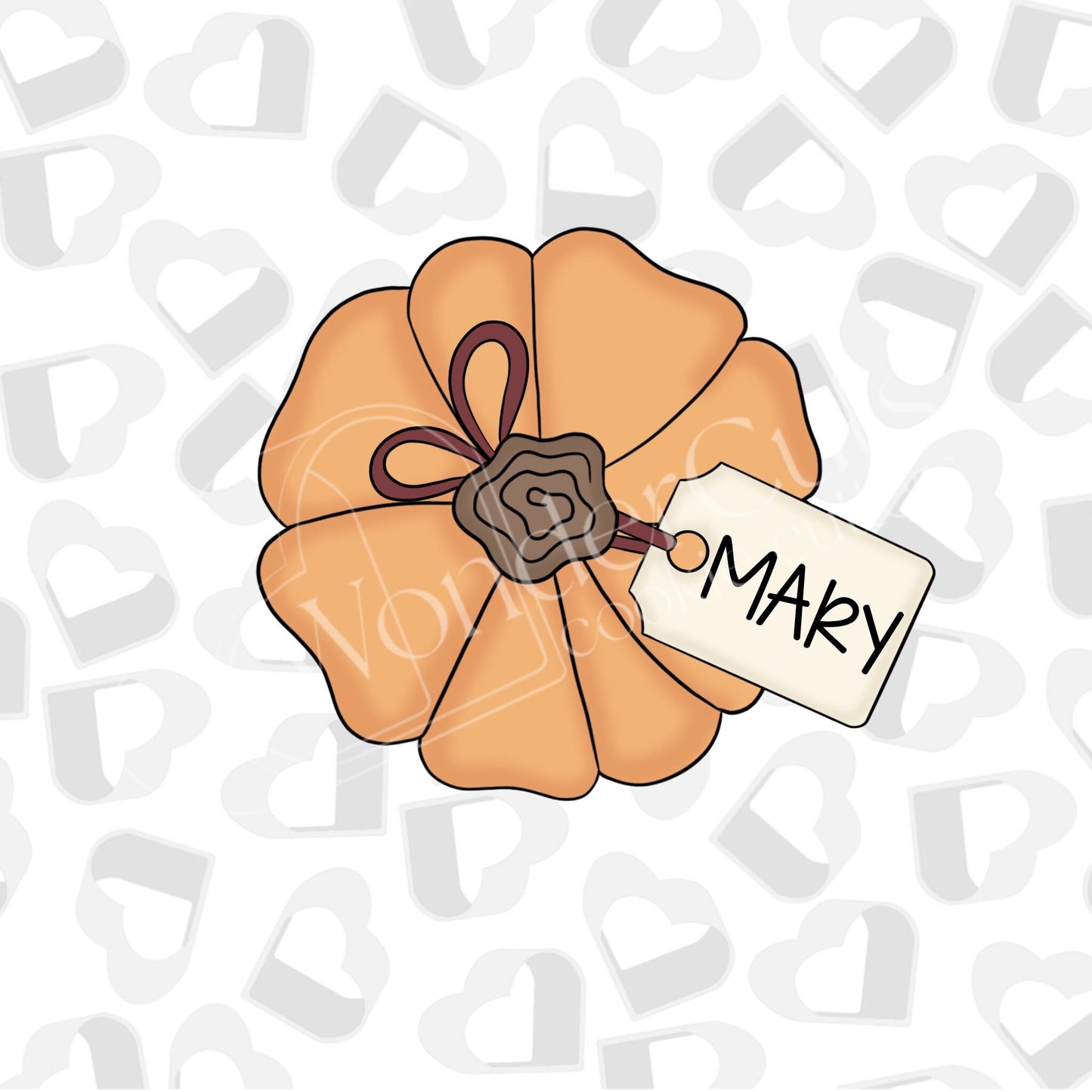 Top of Pumpkin with Tag Cookie Cutter