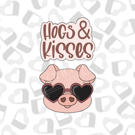 Valentine Hogs & Kisses-Set of 2 Cookie Cutter