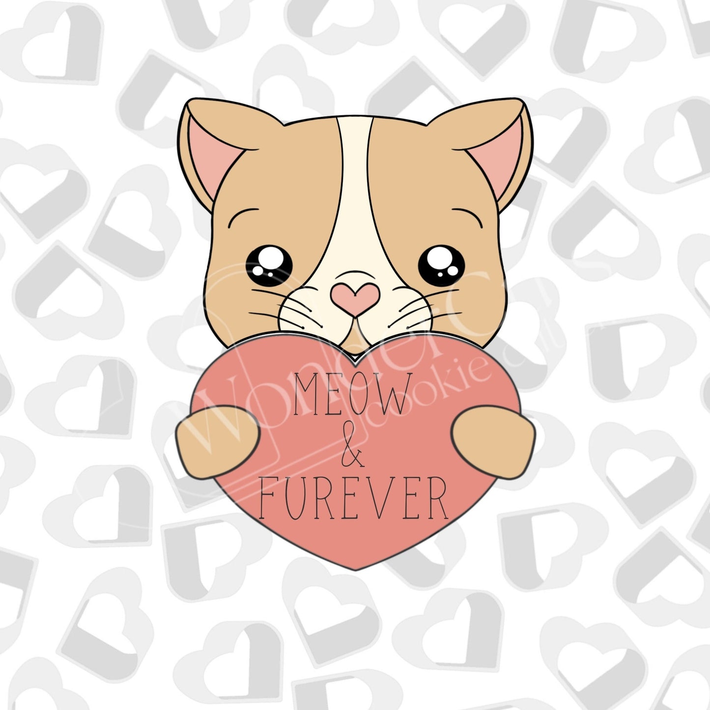 Kitty Holding Heart- Set of 2 Cookie Cutter
