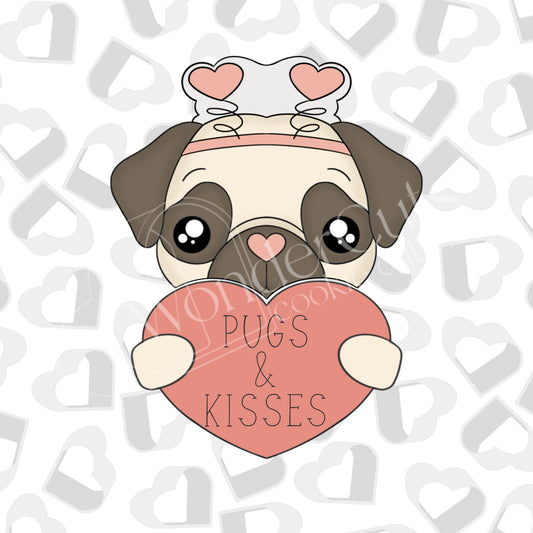 Valentine Pug- Set of 2 Cookie Cutter